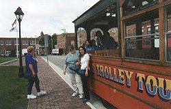 standing in front of the trolley